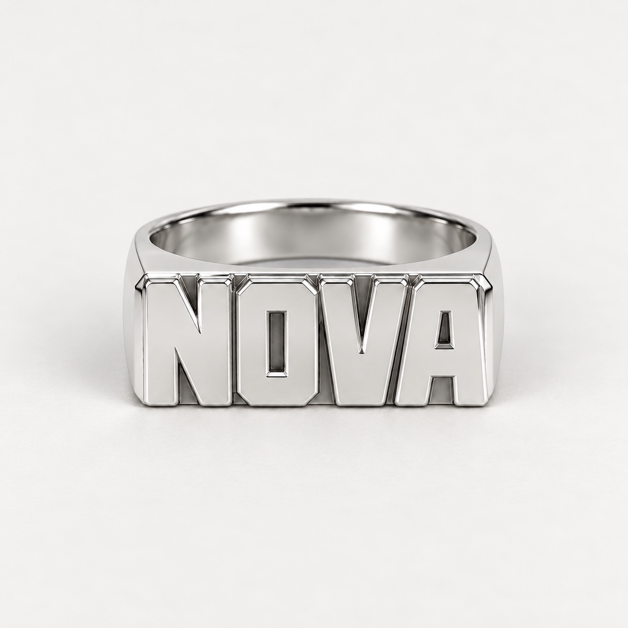 Anillo de plata 925 con relieve NOVA