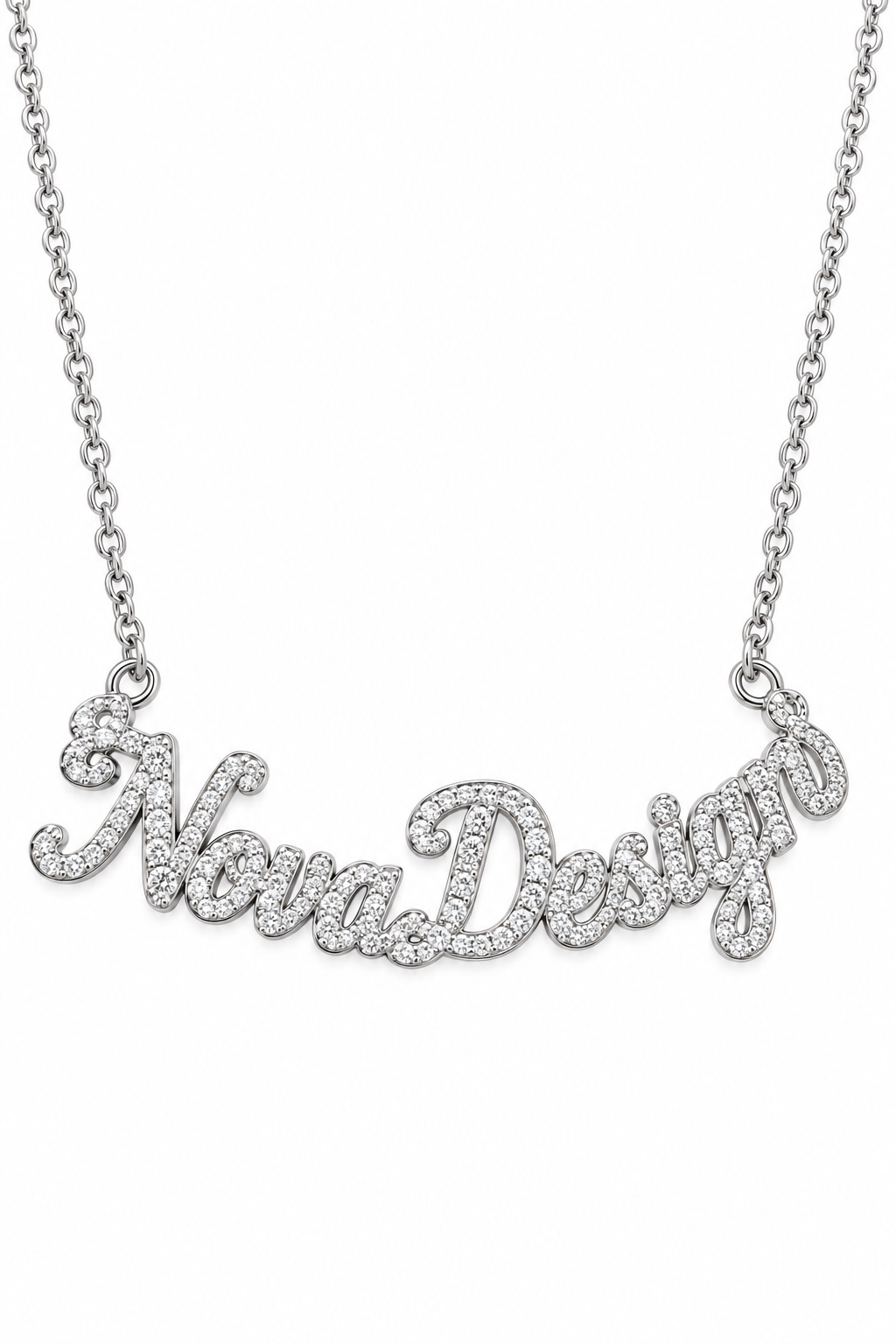 Collar NOVA DESIGN minimalista de plata 925 con cortes que reflejan la luz